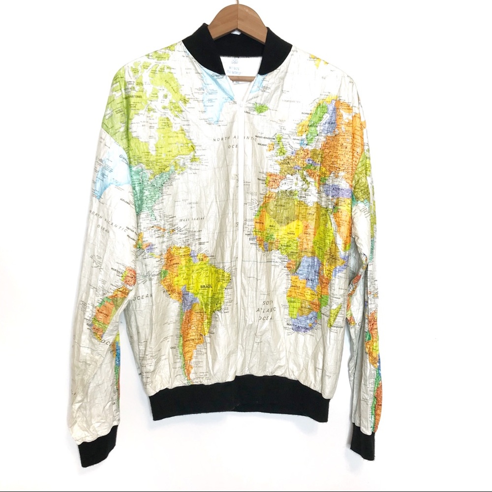 Vintage 80s Wearin' The World Map Tyvek Jacket